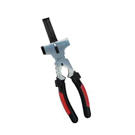 Multipurpose Pliers, 9in, Red/Black Grips